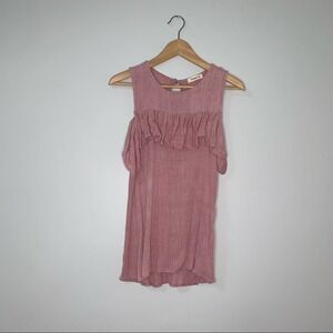 Ginger G light blush pink cutout shoulder top